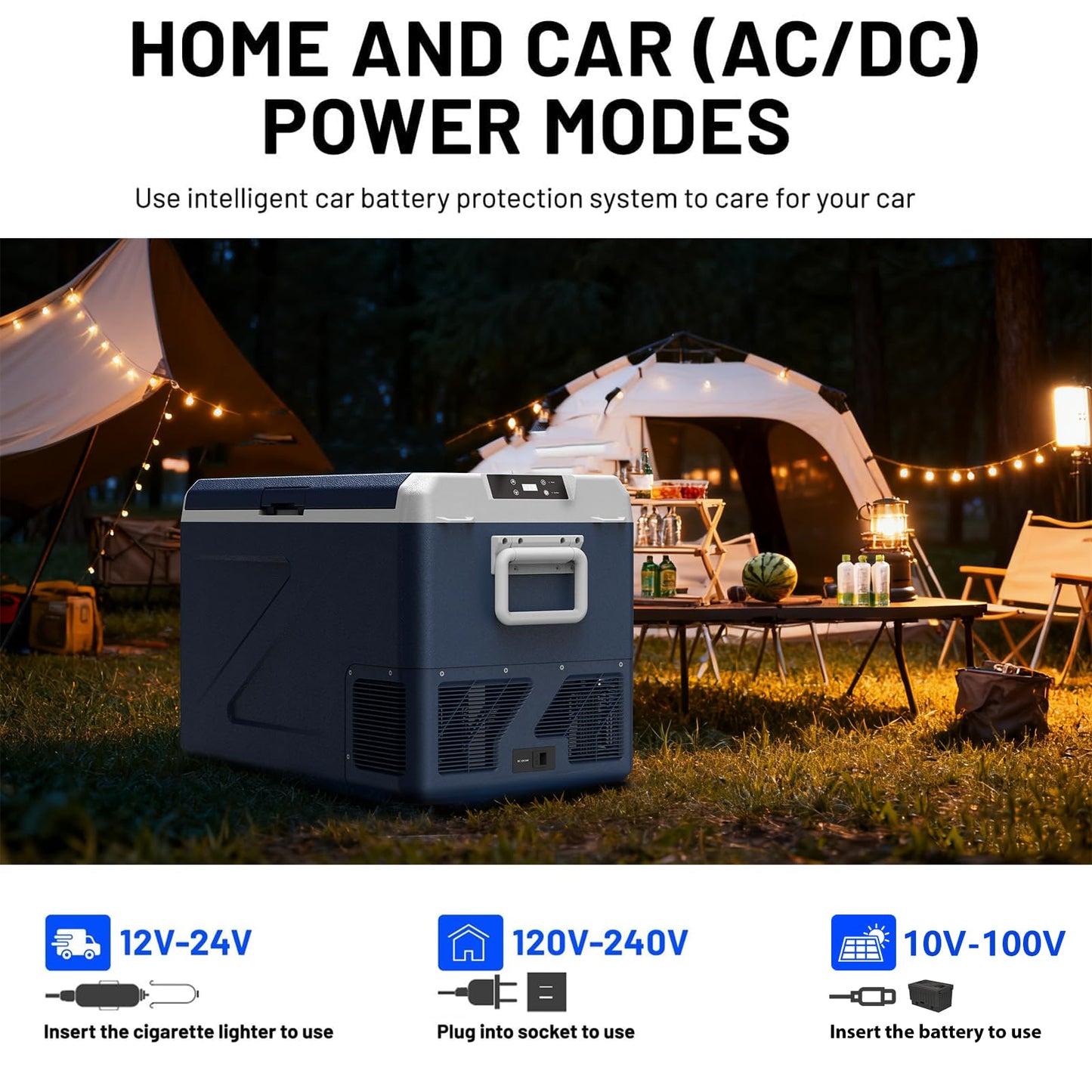 zcamp ICF61 12 Volt Portable Car Refrigerator Freezer, 69QT/65L Electric Cooler -4℉~68℉, 12/24V DC 100-240V AC for Camping, Road Trips, RV, Truck