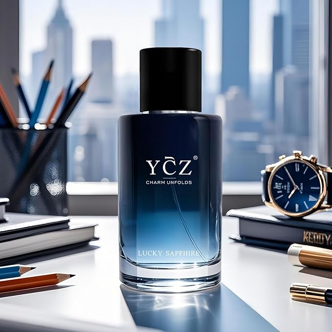 Ycz Lucky Men's Eau De Parfum New Round Box Packaging,1.7oz(50ml),Long Lasting EDP Men.Making it the ideal gentlemen’s gift (2-Pack)