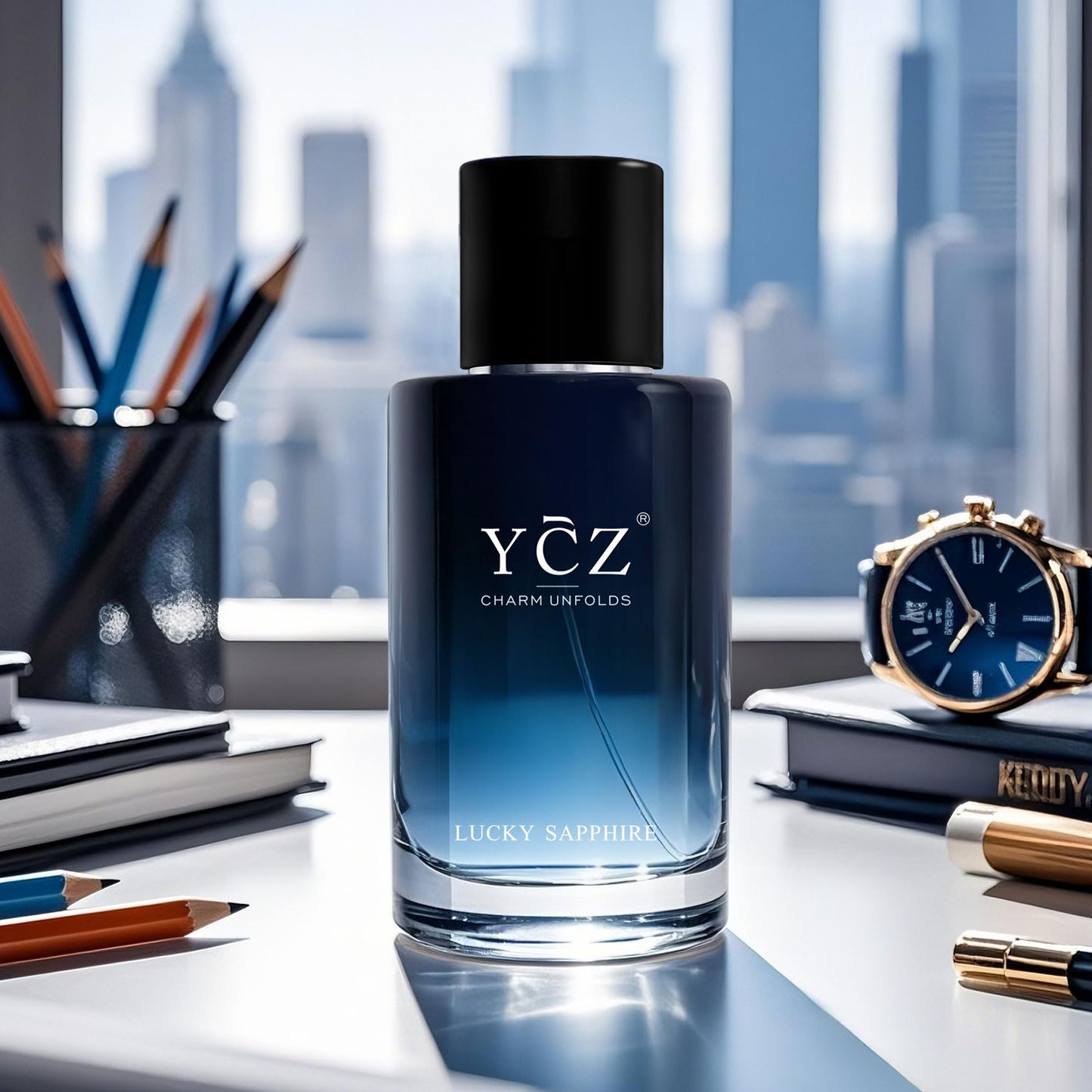 Ycz Lucky Men's Eau De Parfum New Round Box Packaging,1.7oz(50ml),Long Lasting EDP Men.Making it the ideal gentlemen’s gift (2-Pack)