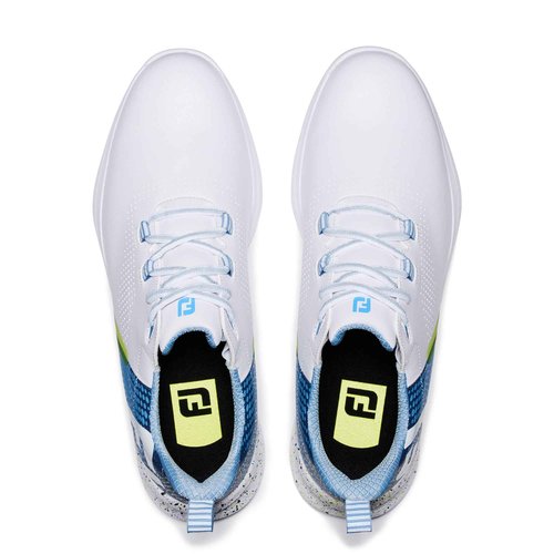 FootJoy Men's FJ Fuel Previous Season Style Golf Shoe, White/Blue/Green, 10