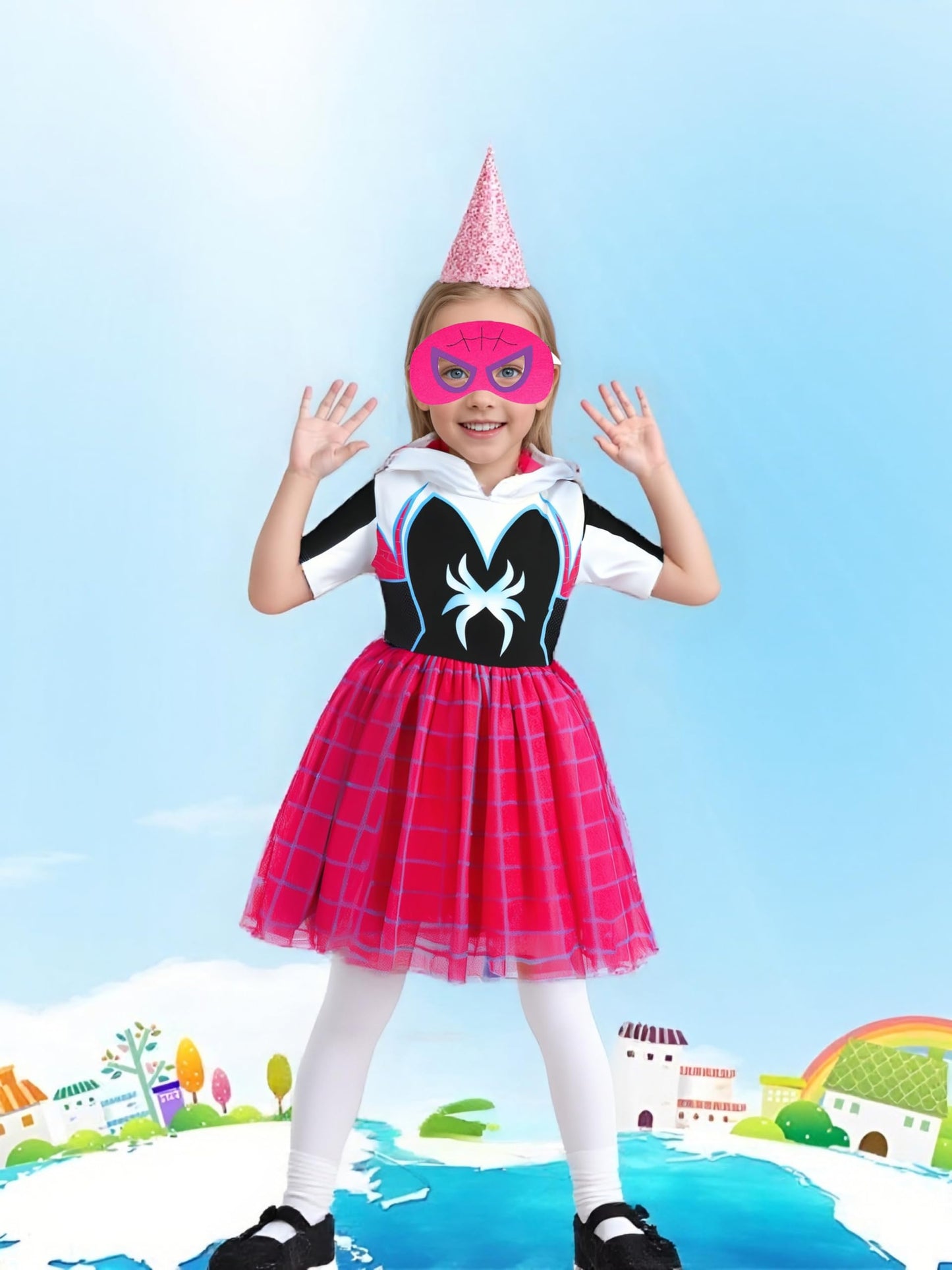 GELVSI Princess Costume for Girls,TuTu Princess dress for Kids, Toddler Dress Up Birthday Party Christmas Halloween