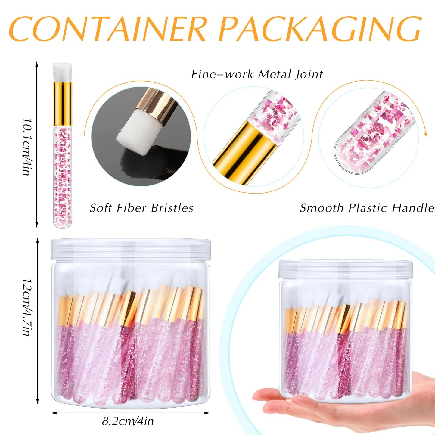 80 Pcs Lash Shampoo Brushes with Container Pink Eyelash Cleaning Bulk Glitter Eyelash Extension Cleansing Crystal Facial Cosmeti