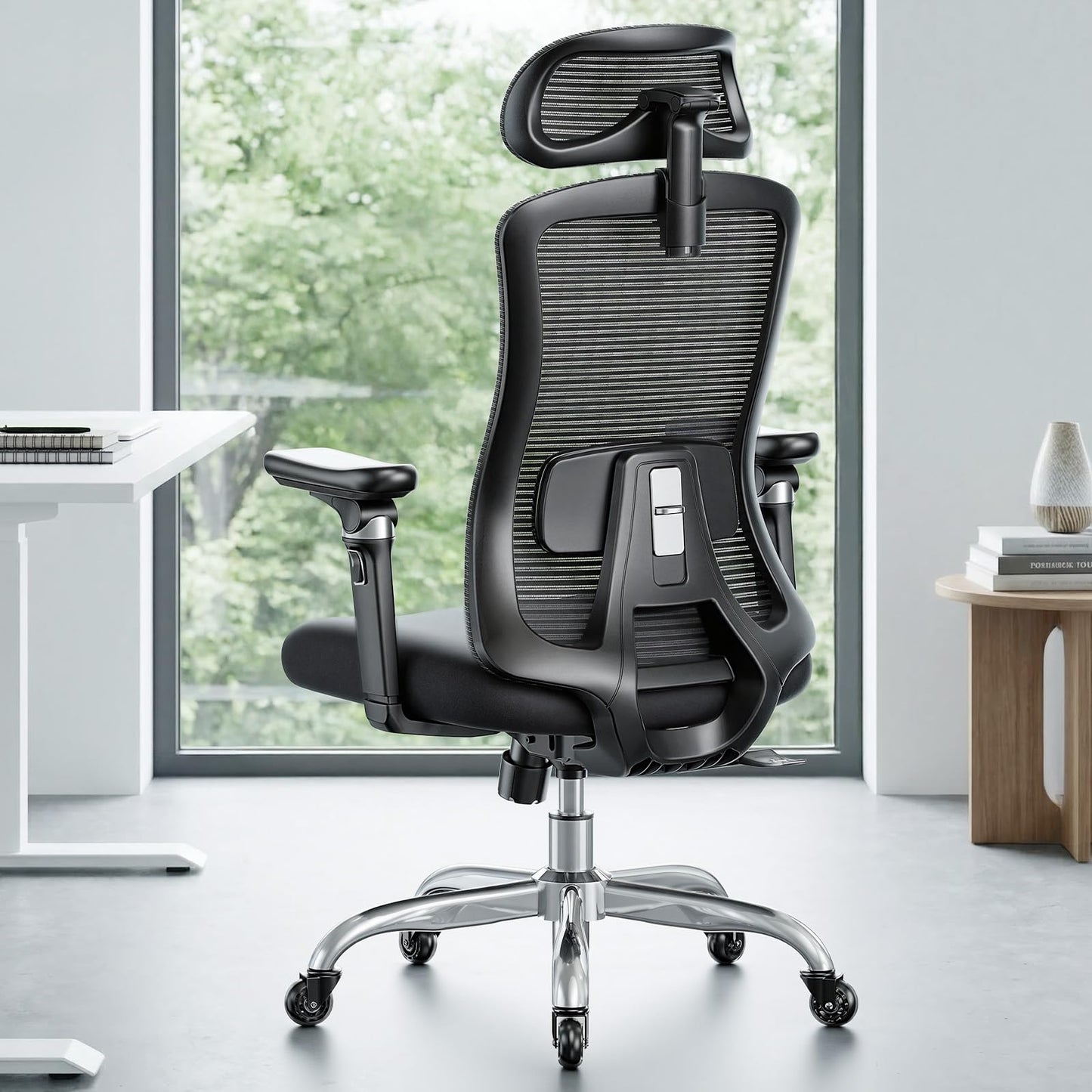 Marsail Ergonomic Office Chair with 6D Armrests, Ergonomic Chair with 3D Adjustable Headrest, Slide Seat, Lumbar Support, and 4-Position Tilt Lock – Big and Tall Office Chair with 330 lbs Capacity