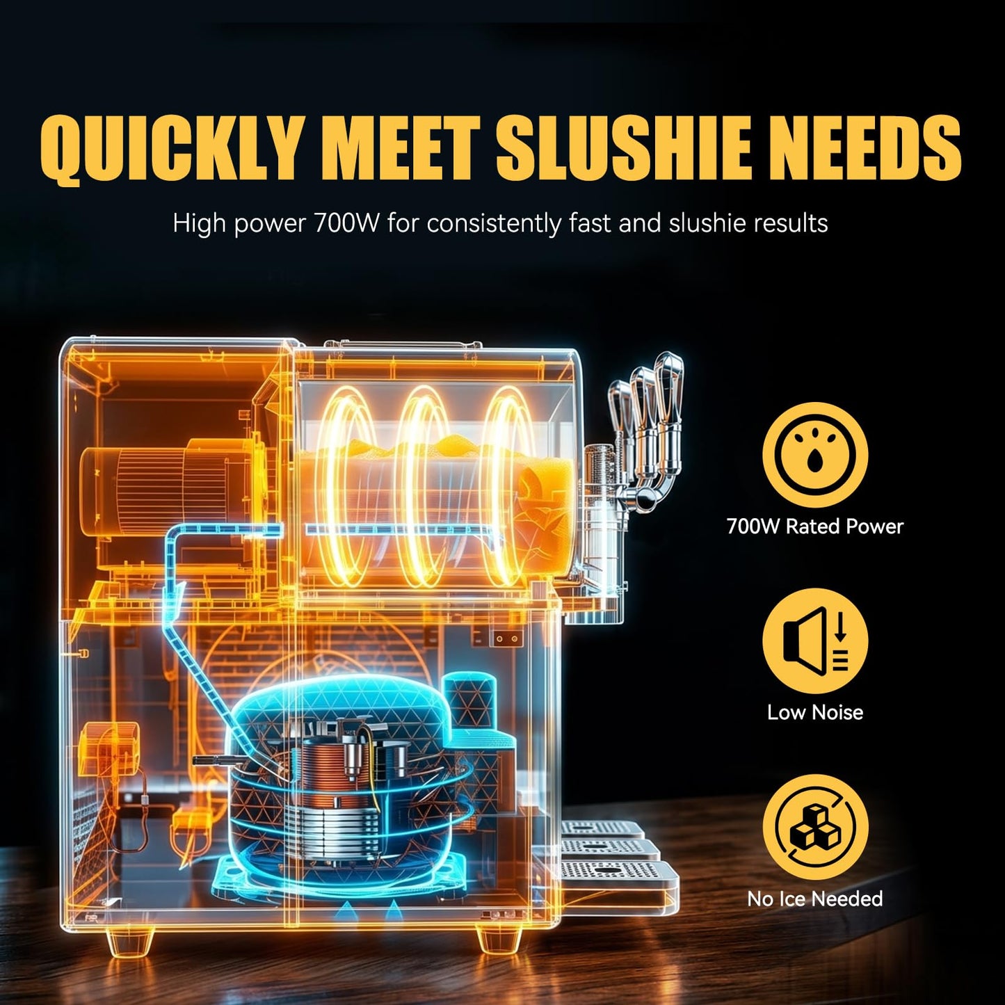 Commercial Slushie Machine, 8Lx3 Triple Tank Margarita Machine for Commercial & Home Use, 700W Countertop Slushy Machine with Auto Clean, 100 Cups Frozen Drink Maker for Restaurants/Bars/Party