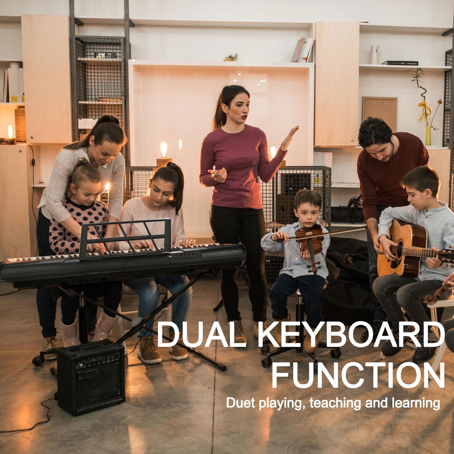 88 Key Digital Piano, Semi Weighted Electronic Keyboard Piano with Music Stand, Power Supply, Sustain Pedal, Bluetooth, Carrying Case, Headphones, USB-MIDI Compatibility, for Beginner Professional