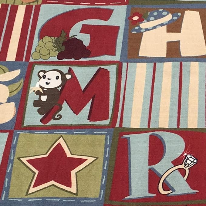 KIDCARPET.COM Alphabet Seating Rug Earth Tone, 6' x 8'6" Rectangle ABC Letter Area Rug for Children's Classroom Floor Mat Educational Rug for Learning