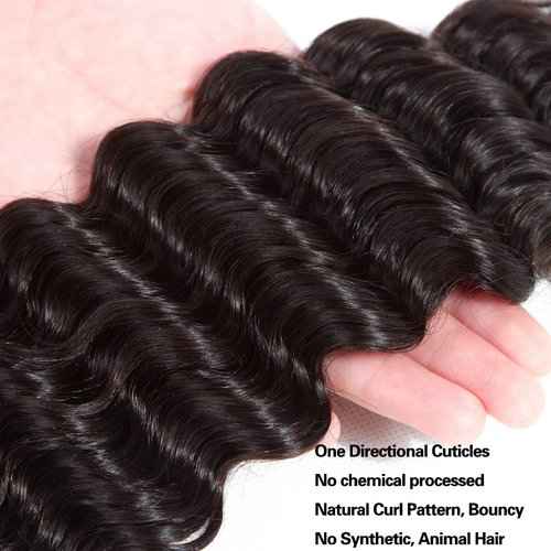 12A Loose Deep Wave 3 Bundles 22" 20" 18" 100% Virgin Human Hair Weave Deep Curly Unprocessed Malaysian Wet and Wavy Hair Weaving Bundles Natural Color Thick and Full