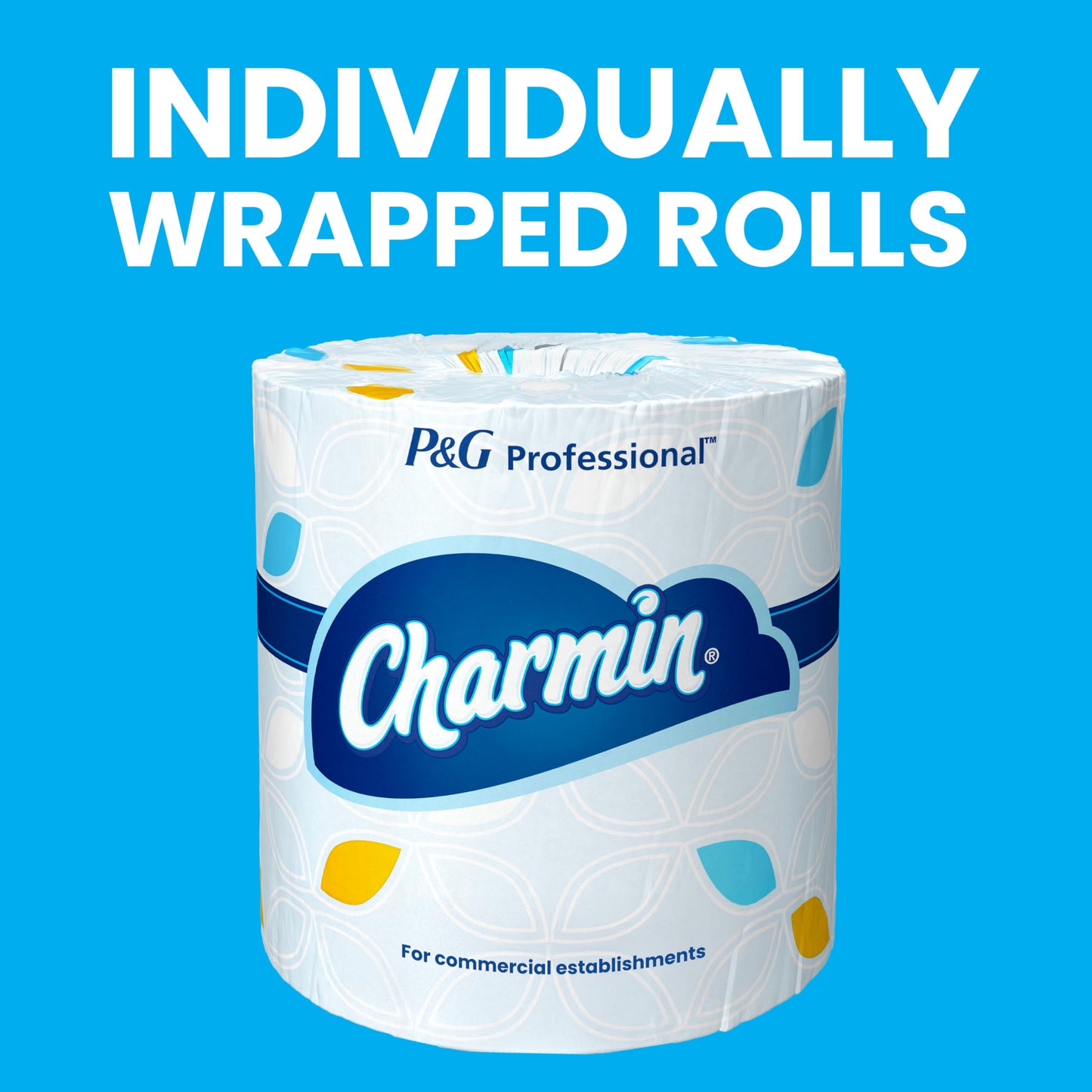 Charmin Commercial Bathroom Tissue, Septic Safe, Individually Wrapped, 2-Ply, White, 450 Sheets/roll, 75 Rolls/carton