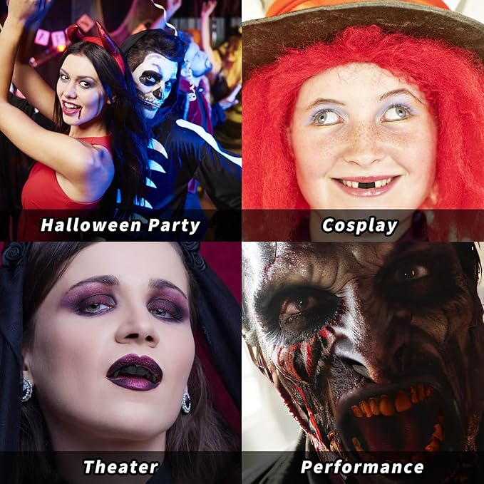 MEICOLY Black Tooth Paint,Black Out Tooth,Tooth Blackout,Rotten Decayed Cruddy Missing Teeth Makeup,Professional Cosplay Teeth,Temporary Teeth Paint for Halloween SFX Special Effects Makeup,Dry Fast