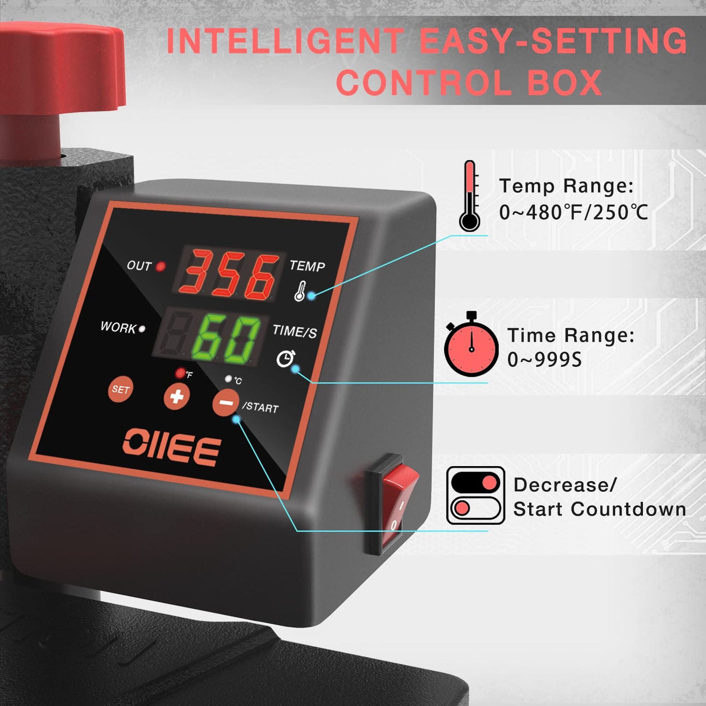OIIEE Heat Press Machine 5 in 1 Combo Heat Press 12 x 15 Inch Heat Transfer Machine 360-Degree Swing Away Digital Shirt Printing Multifunction Heat Transfer Sublimation for T Shirts Mugs Hat Plate Cap