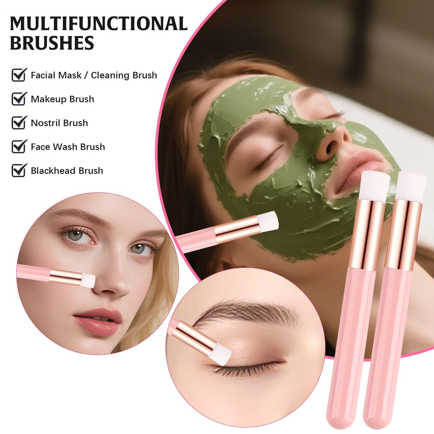 3 PCS Lash Shampoo Brush Sets with 1pcs 250 ML Plastic Satety Lash Tatoo Wash Bottles 2PCS Nose Blackhead Facial Cleaning Brush