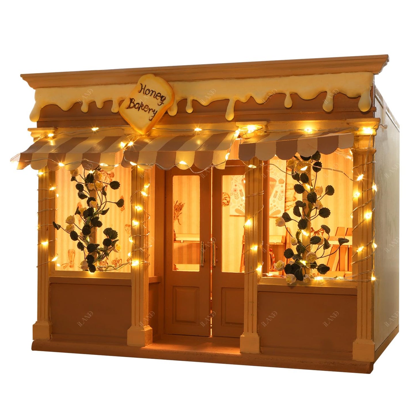 iLAND 1/12 Scale Accessories of Dollhouse Lights, 2pcs Battery Operated Mini Light Strings 5ft with 30 Bulbs for Elf Accessories, Miniature Stores, Dollhouse Christmas Decoration