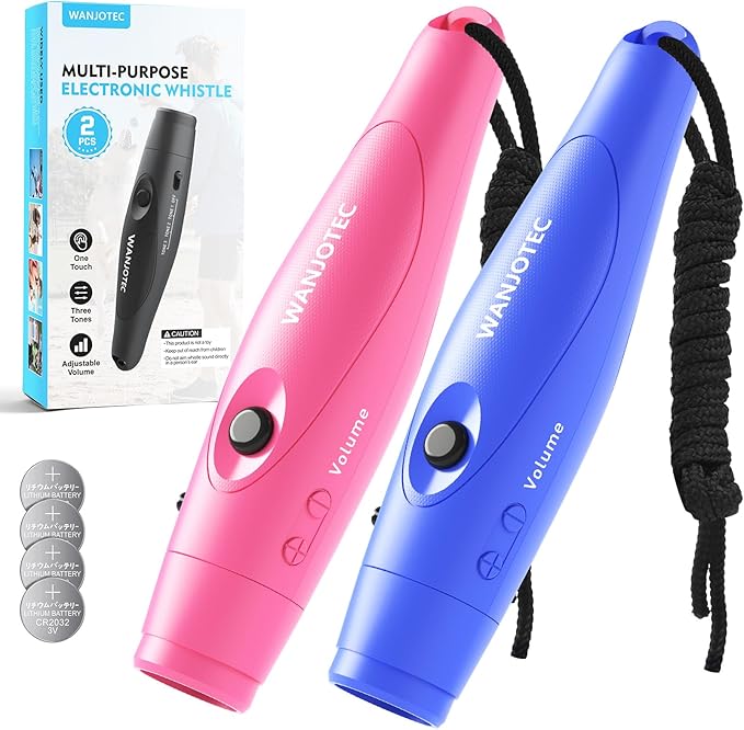 WANJOTEC Electronic Whistle for Teacher Coaches, 3 Tones Adjustable 130db Loudest High Volume Handheld Emergency Electric ...