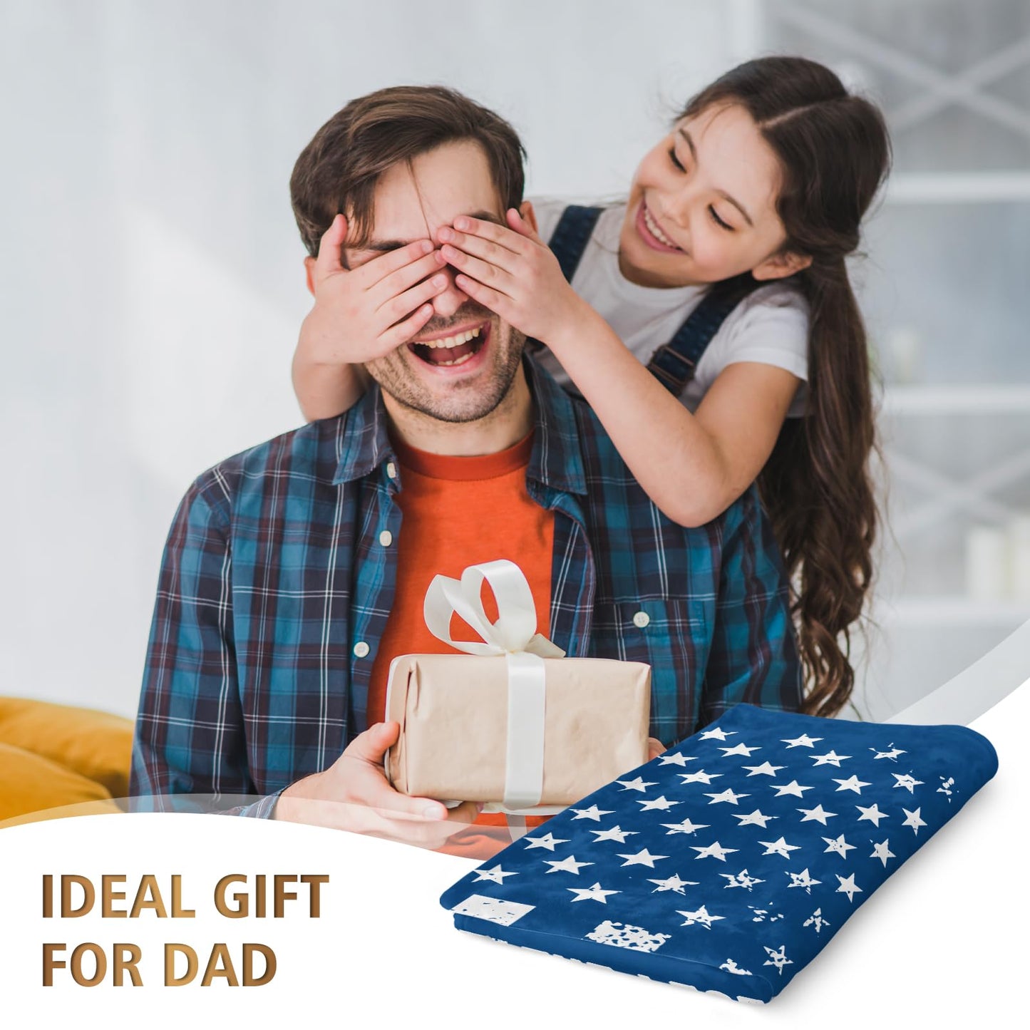 Craftique Birthday Gifts for Dad- Cool Flag Blanket with The Man The Myth The Legend- Dad Birthday Gift, Soft Blanket Throw for Bed Sofa Napping Camping, 60”×50”
