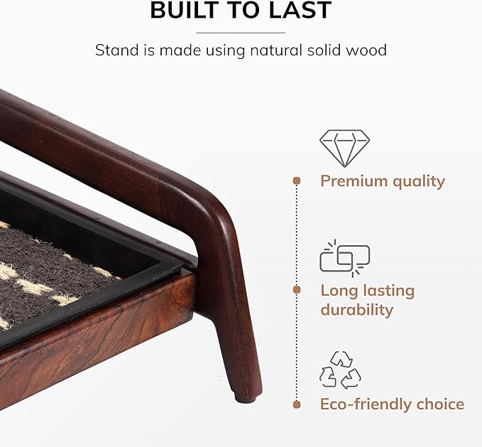Anji Mountain Heavy Duty Waterproof Wooden Shoe Storage Mat Organizer/Boot Storage Tray Multi Use for Entryway with Coir, Gray and Ivory Insert, 1 Tier, Fits 3 Pair (36.5" Wide)