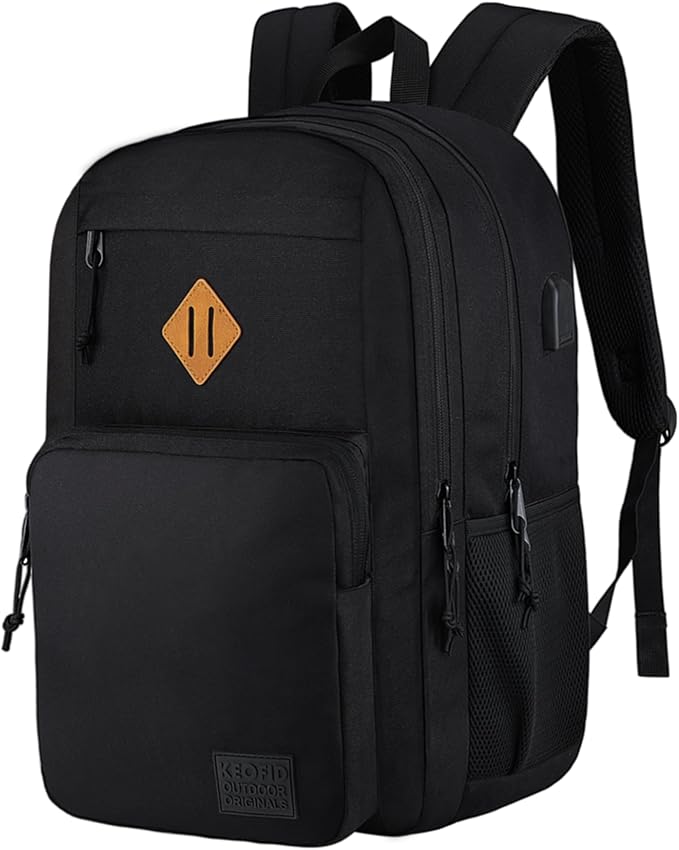 KEOFID Travel backpack for Men and Women, Anti Theft Laptop Backpack with USB Charging Port for Work, Large Bag for Colleg...