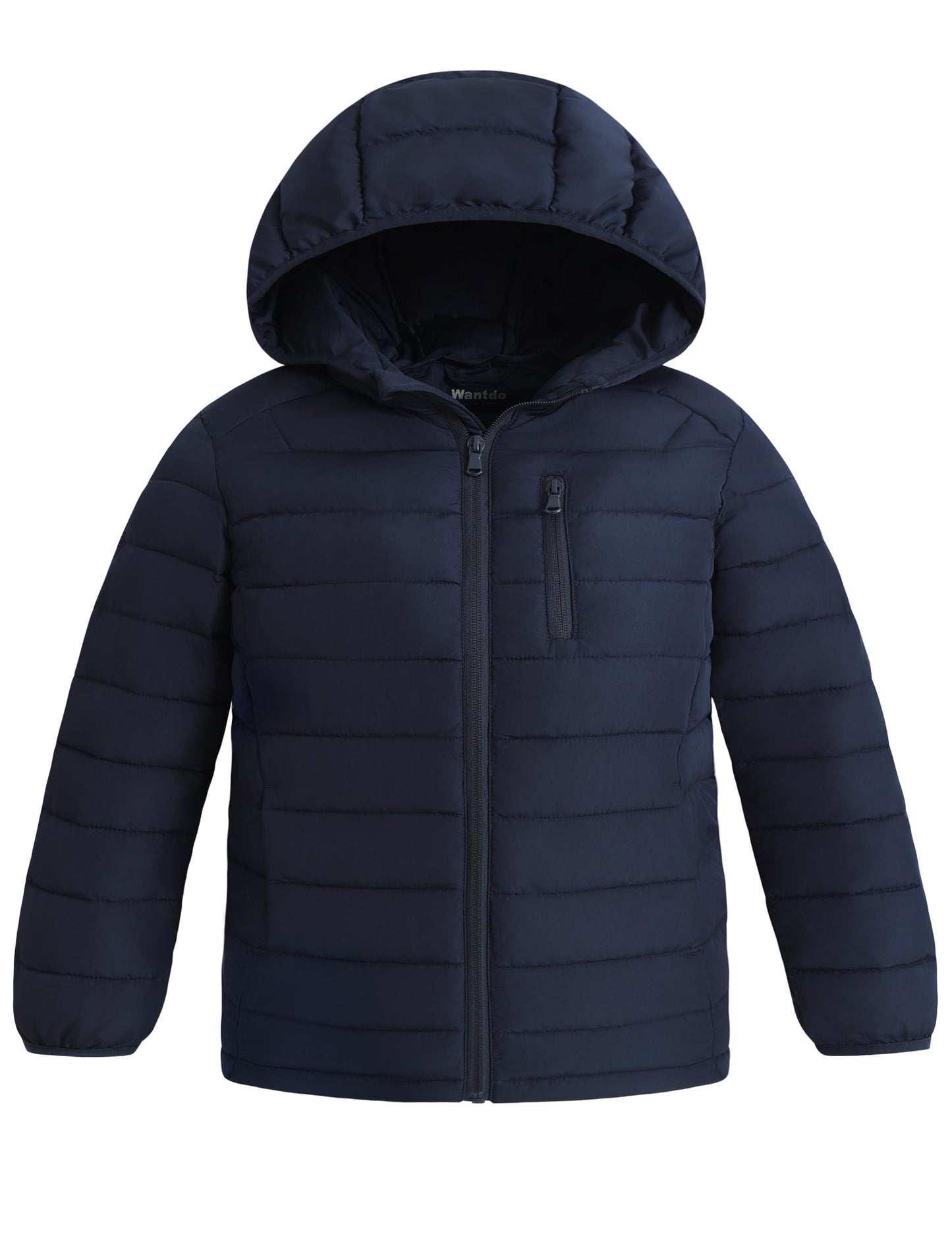 wantdo Boy's Light Winter Jacket Packable Windproof Puffer Jacket Navy 14-16