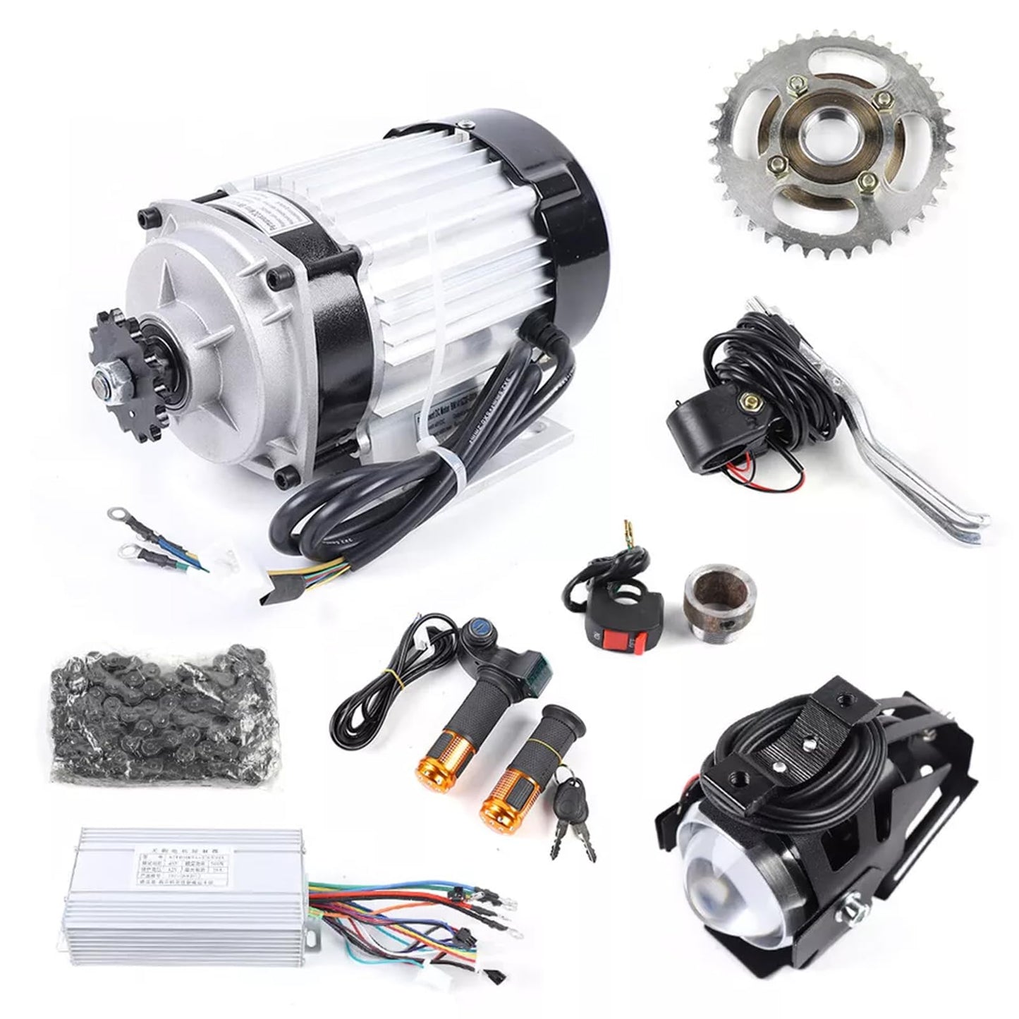 Electric Tricycle Brushless Motor Kit W/Led Display, 48v 500w 3-Wheel Bike E-Tricycle Brushless Motor, Electric Tricycle Conversion Kit with Motor Controller for Tricycle/Rickshaw