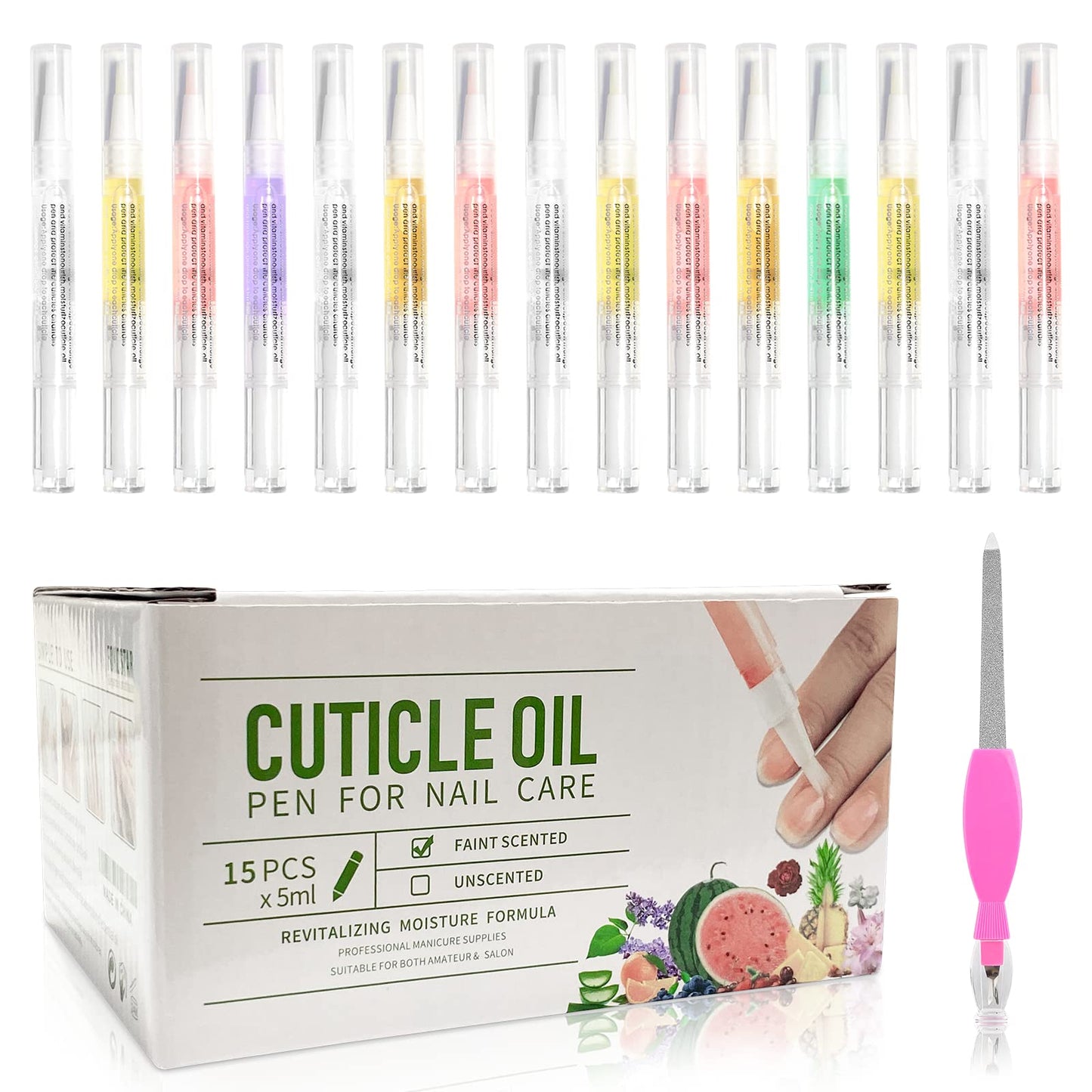 15pcs Cuticle Oil Pen for Nails Care Products, Nail Oil Bulk Repair Kit Professional Revitalizer Fingernails Growth Manicure Set