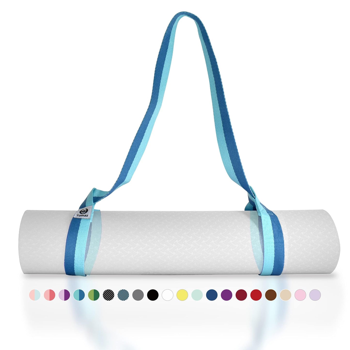 Tumaz Yoga Mat Strap [MAT NOT Included] (2 Sizes) with Extra Thick & Comfy Delicate Texture, Adjustable Yoga Mat Carrier