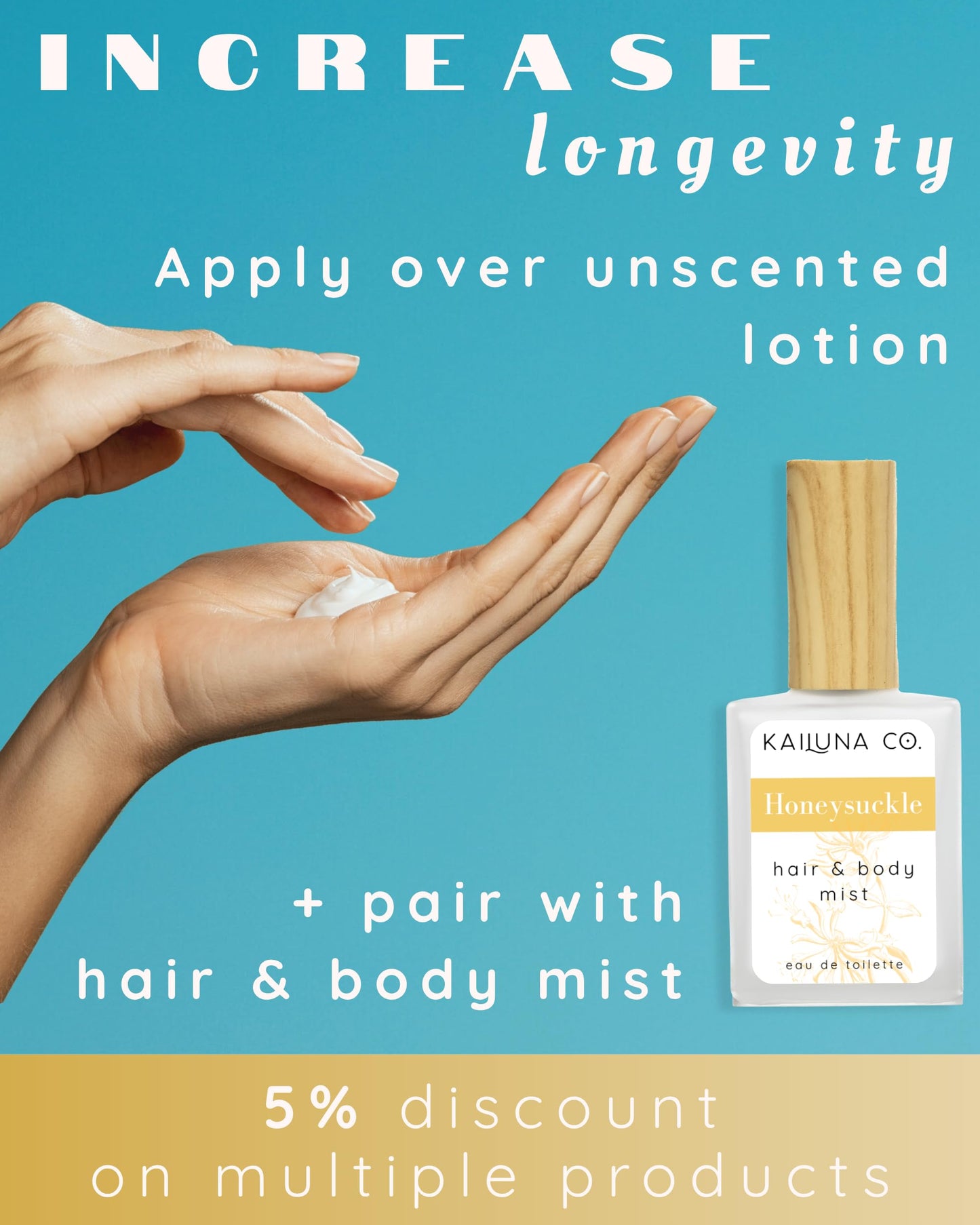 Kailuna Co. Honeysuckle Delicious Natural Pure Essential and Fragrance Oil Perfume Roll On with Organic Jojoba Oil, Eau de Toilette, Small-Batch, Alcohol Free, Handmade in California