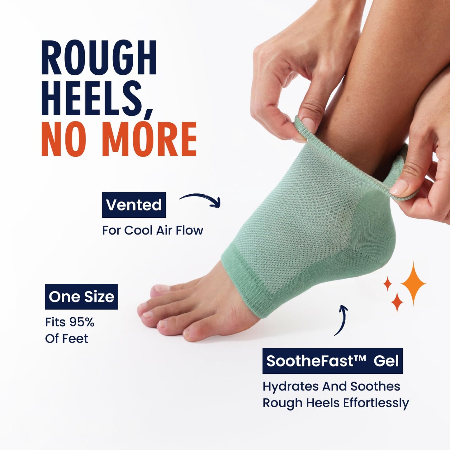 Dr. Frederick's Original Moisturizing Heel Socks for Cracked Heel Treatment - 6 Pairs - Socks for Dry Feet - Cracked Skin Repair