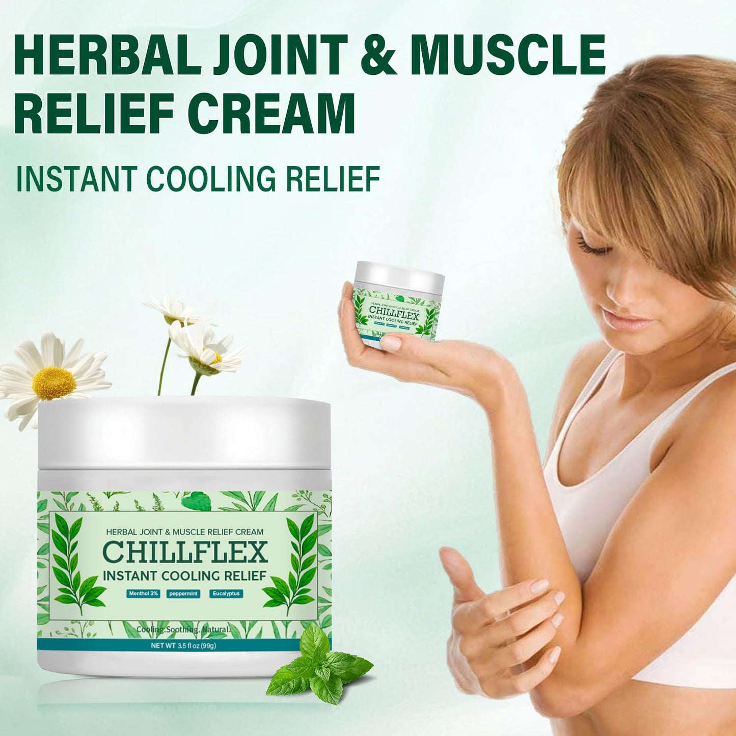 eltolent CHILLFLEX Menthol Soothing Cream, Joint Activities Throughout The Body, Cooling Soothing Ointment for Muscle, Head, Lum