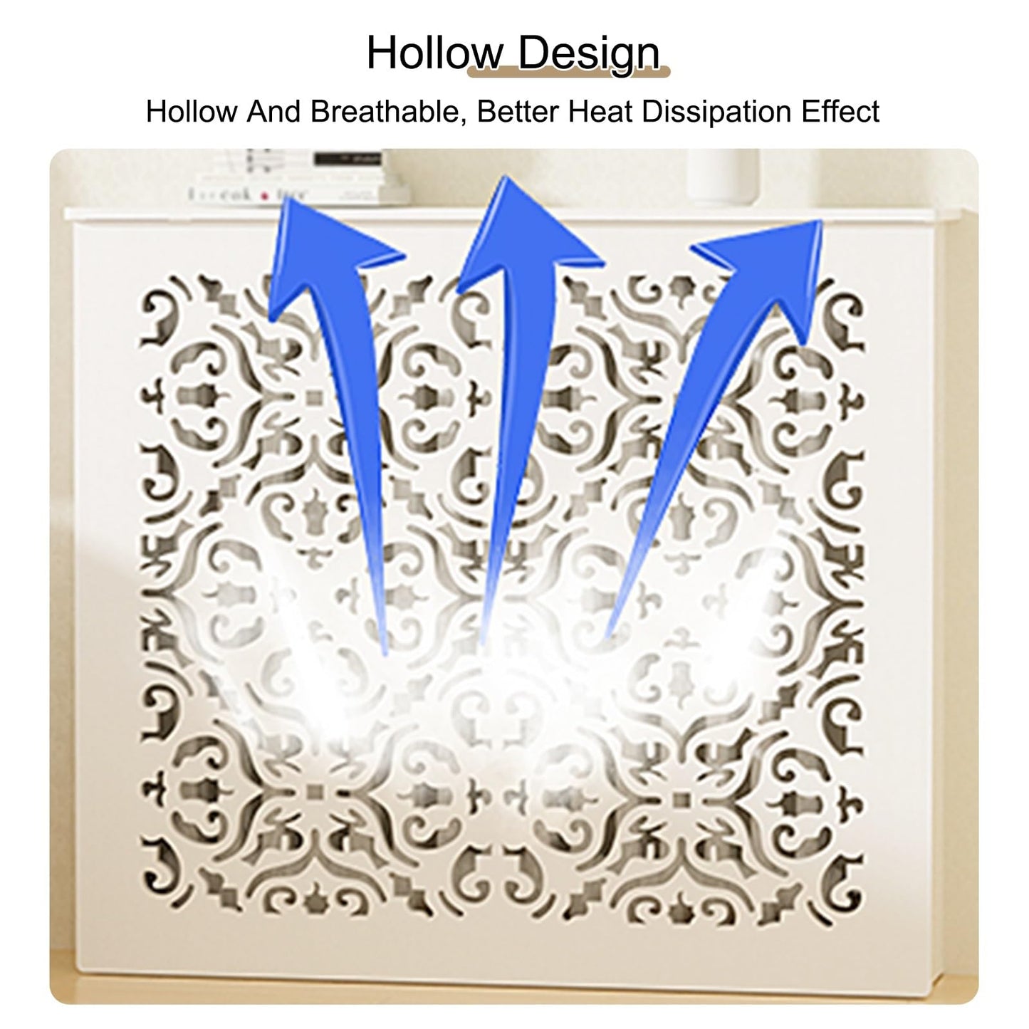 Modern Radiator Cover For Home, Radiator Cover Heating Cabinet, Space Decorative Heating Cabinet, for Home and Office Living Room Bedroom Furniture Decor Vented Safety(60x60x15cm/23.6x23.6x5.9in)