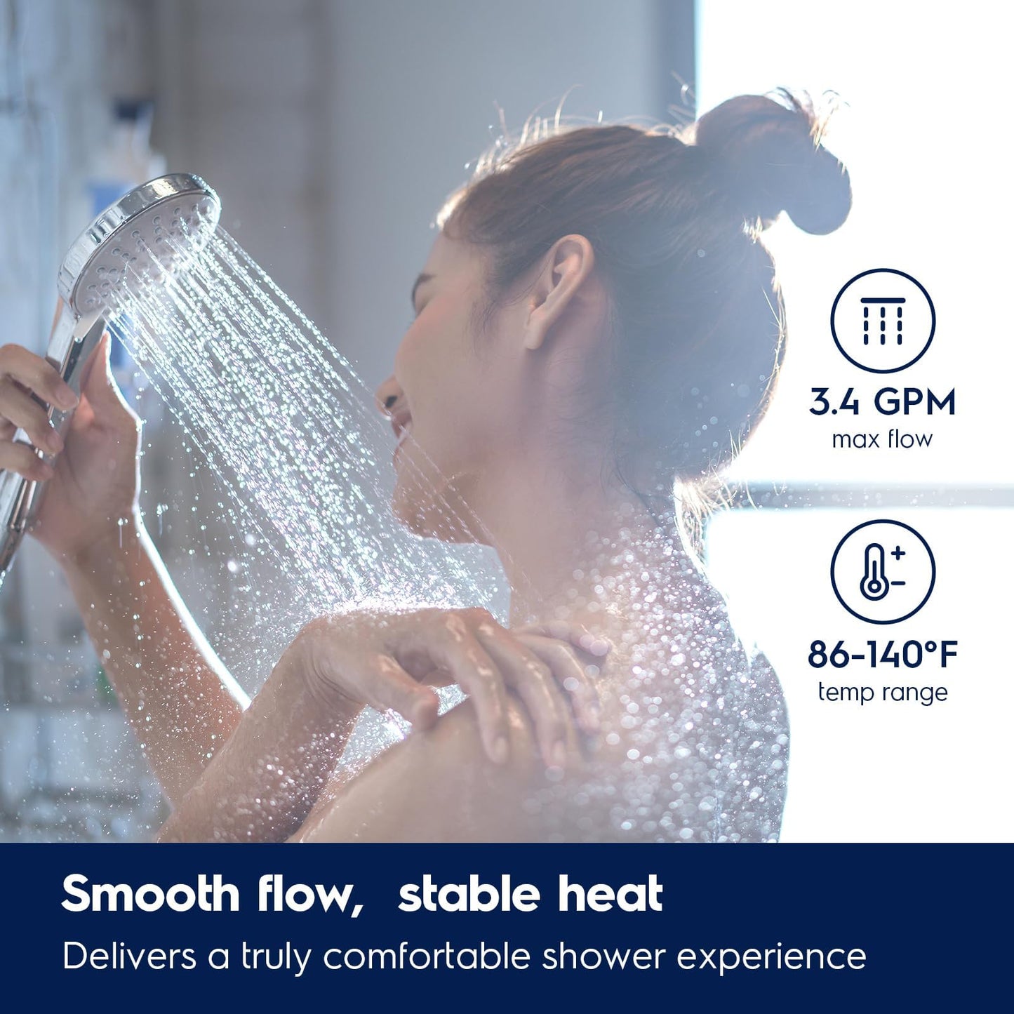 Electrolux 14kW Tankless Water Heater Electric 240V - Smart WiFi & Alexa, On Demand Hot Water Heater Electric, Max 3.4 GPM, With Scale Inhibitor, Space-Saving Instant Hot Water Heater for Shower