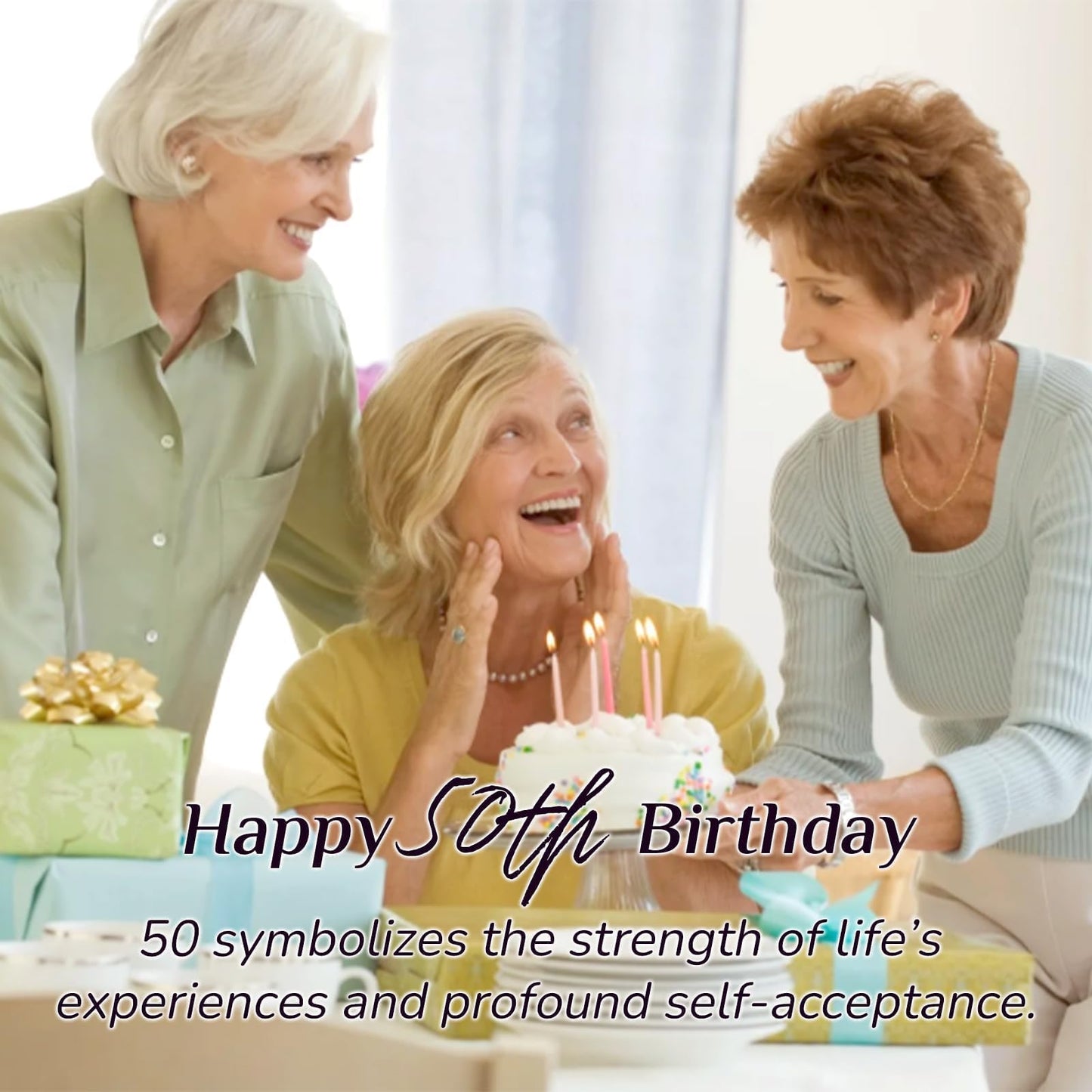 Storieme 50th Birthday Gifts for Her Women: Happy Birthday Gift for Friends Besites Sisters Daughter Mom 50 Year Old Woman Birthday Angel Figurine