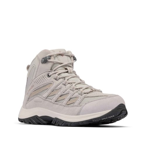Columbia Womens Crestwood Mid Waterproof, Moonstone/Soft Taupe, 7 Wide
