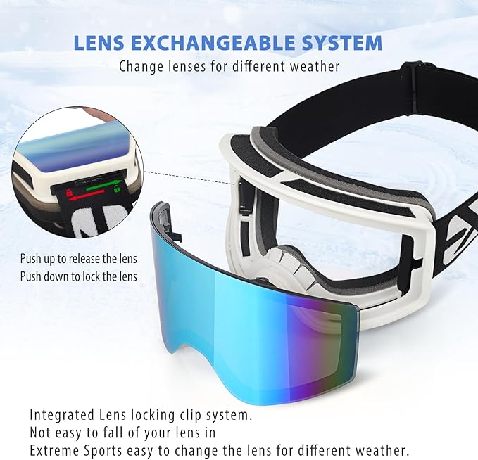 EXP VISION Ski/Snowboard Goggles Parent-child Snow Goggles Over Glasses for Men, Women Youth Kids