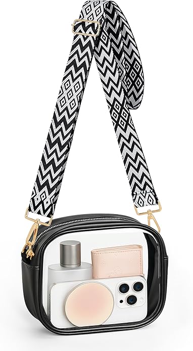 Bulado Clear Bag for Stadium Events, Clear Purses for Women with Adjustable Strap, Crossbody Bag for Sports Fans