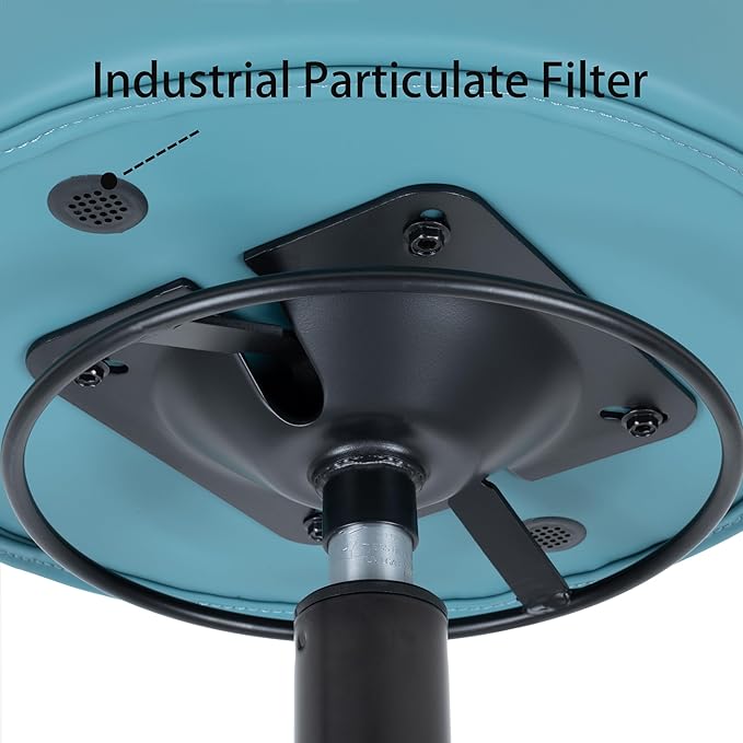TAKE UR SEAT® All-Purpose Stools with Adjustable Seat and Easy Clean Performance Fabrics for Cleanroom Lab Medical Office Classroom Shop Garage Spa Massage Tattoo(Blade Wheels) (15" Blue)