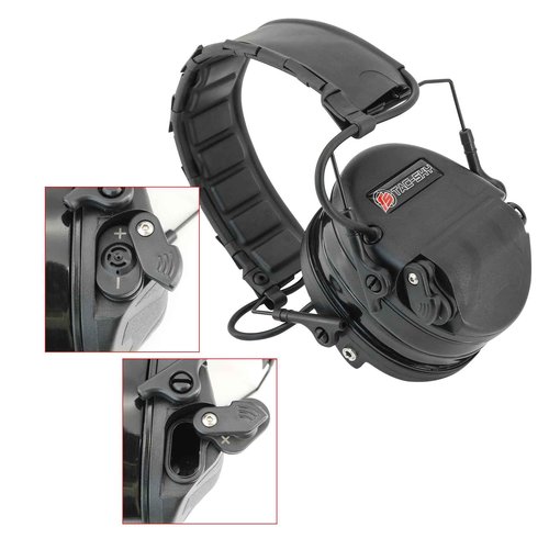 TACGZGJSM TAC200PRO Electronic Noise Canceling Headphones with Gel Earpads,Ear Protection for Airsoft,Hunting, Shooting(Black)