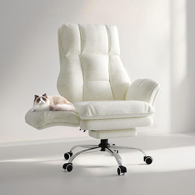 Big and Tall Office Chair, Flip Armrests for Pets & Cross Legged Sitting, Executive Ergonomic Computer Gaming Chair with F...