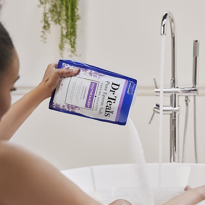 Dr Teal's Epsom Salt, Lavender, 3lbs, Pack of 2 | Soothe & Sleep | Soaking Solution