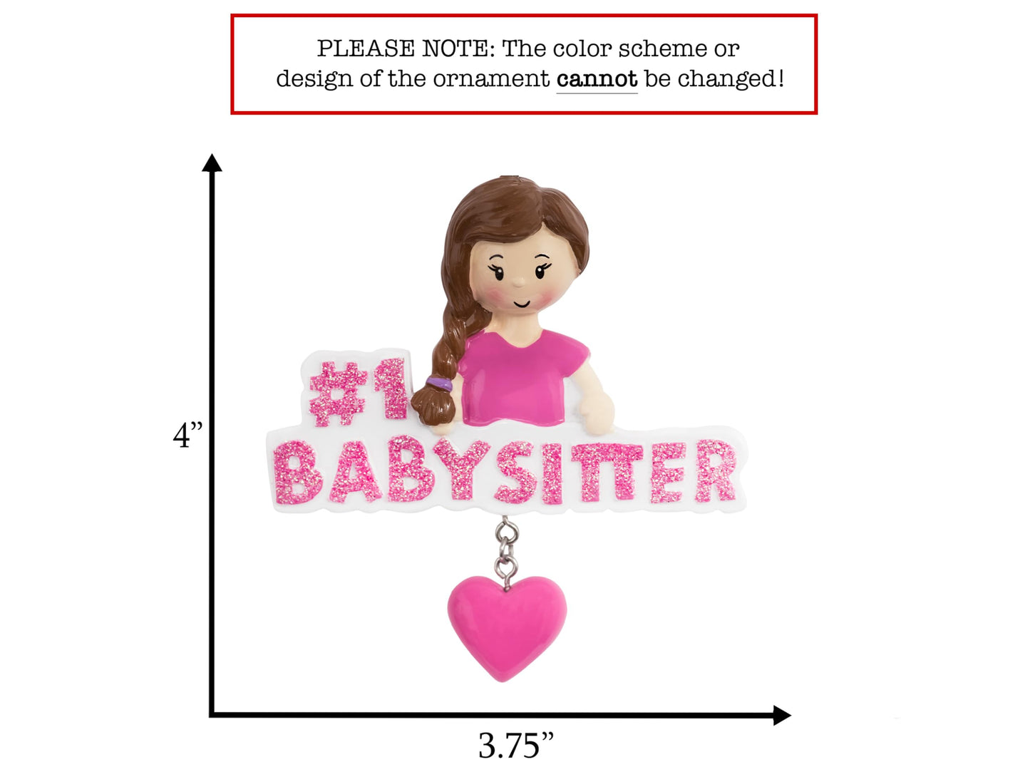 UniqXmas Personalized Babysitter Figurine Christmas Ornament 2025 | #1 Babysitter for Xmas Tree - Daycare Provider, Best Nanny | Unique Keepsake Gift - Custom Name & Year