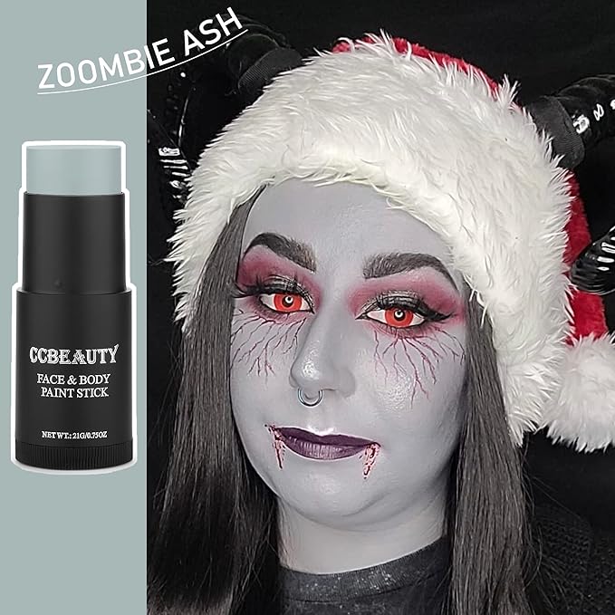 CCbeauty Light Grey Face Paint Stick, Face Painting Kit, Full Coverage SFX Makeup Foundation, Professional Body Paint for Halloween Costume Cosplay Party, For Corpse Bride, Zoombie, Marceline Makeup