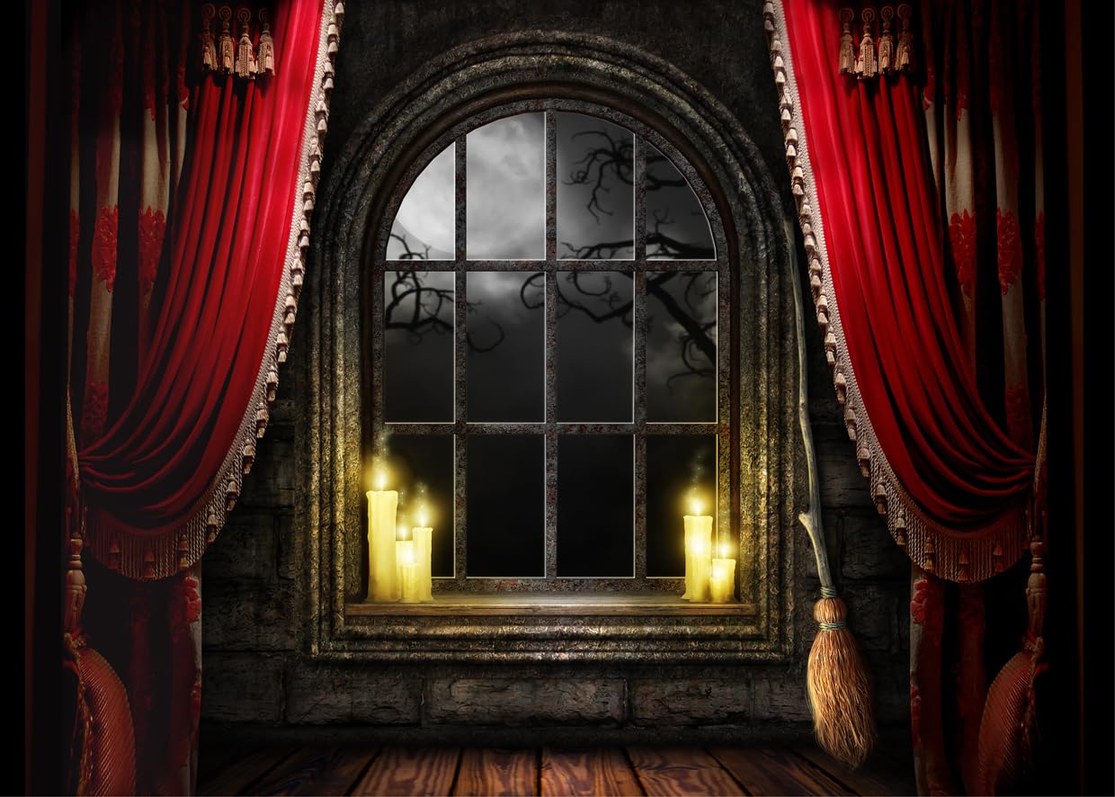 Alltten 7X5FT Halloween Backdrop Haunted House Background Halloween Party Decoration Banner F82