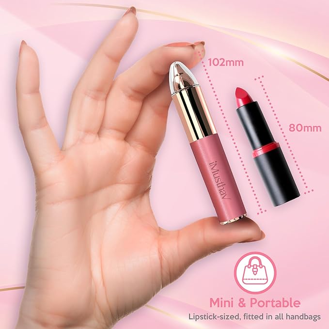 Eyebrow Hair Remover for Women | 18K Gold-Plated Head | 360° LED Light Portable Painless Epilator