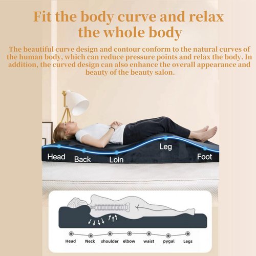 Lash Bed Foam Cushion & Ergonomic Massage Topper with Removable Cover - High Density Foam, Soft Touch & Short Plush for Salon (28 INCH)