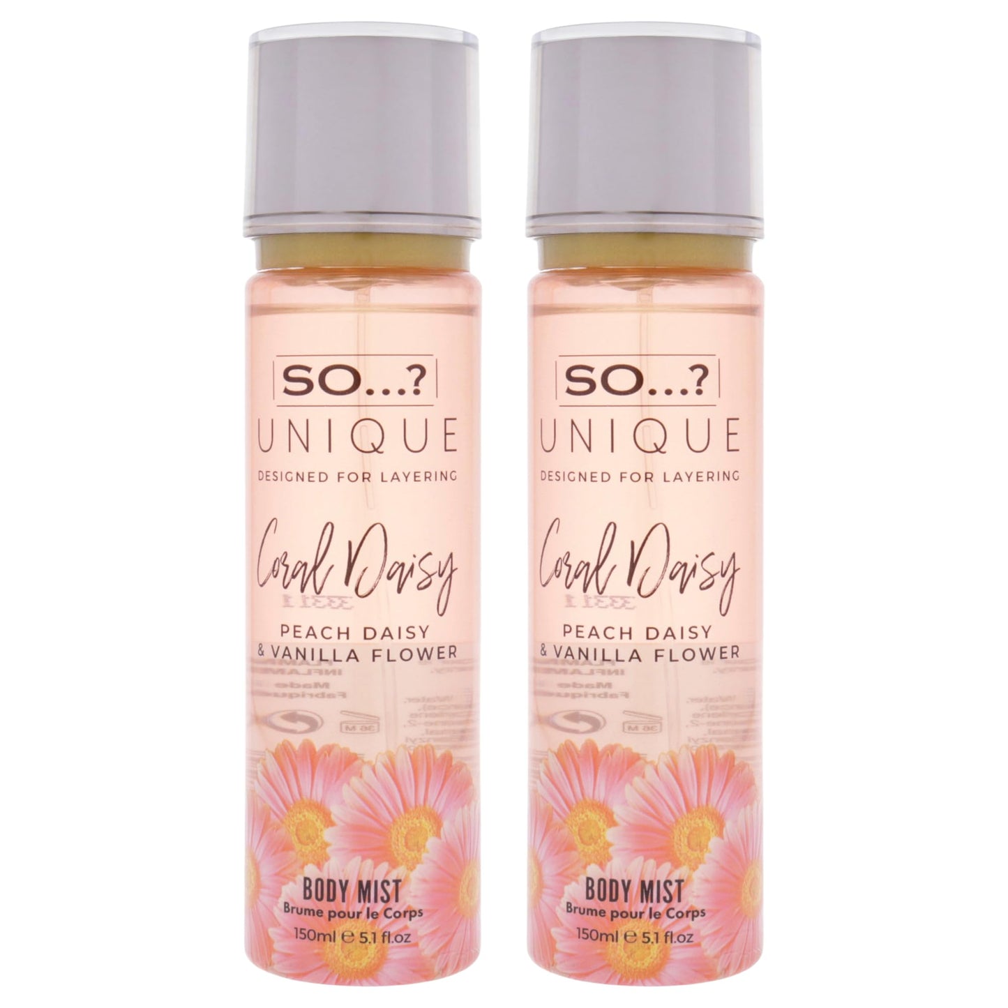So...? Unique Body Mist - Coral Daisy for Women - 5.1 oz Body Mist - Pack of 2