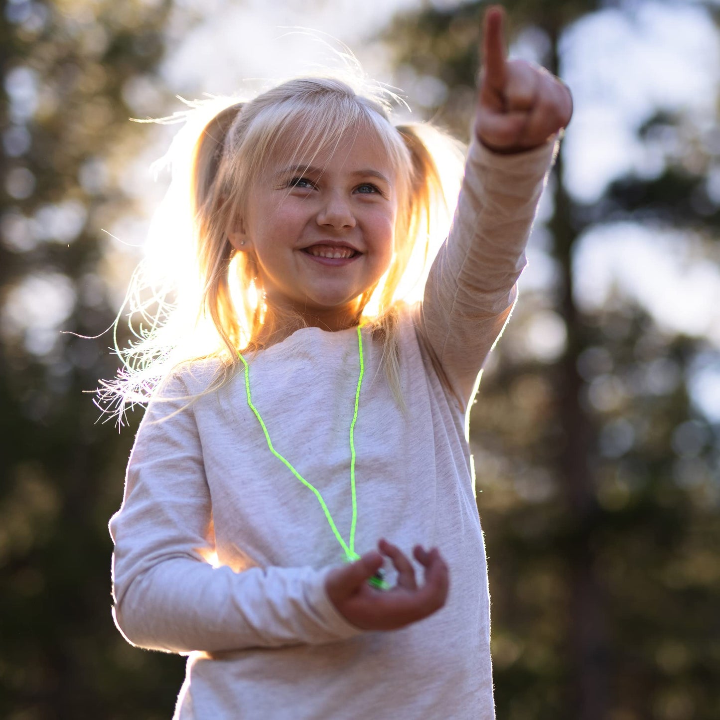 Sun Company Wildlife Compass For Kids - Childrens Compasses For Camping, Hiking, And Exploring | Break-Away Neon Lanyard (Blue