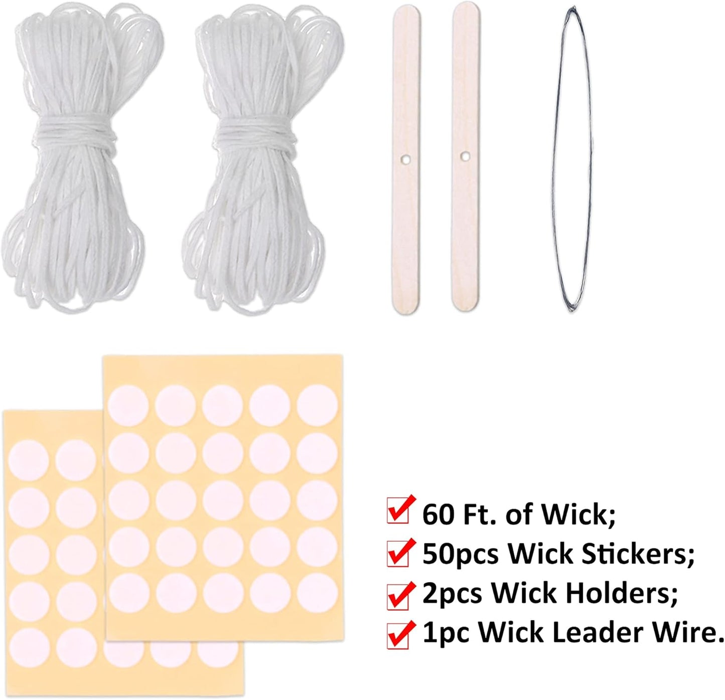 MILIVIXAY 2PCS Spiral Shape Candle Molds - Pillar Candle Molds for Candle Making -Including 60 Ft Wicks,50pcs Wick Stickers, 1pc Wick Leader Wire and 2pc Wick Holders.