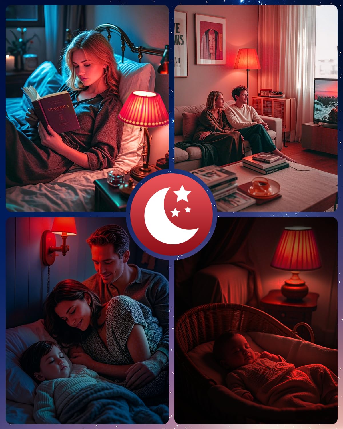 Neporal Red Light Bulbs for Sleep 9W, 100% Blue Light Blocking Red Night Light, 625nm Sleep Light for Melatonin Promoting, A19 60W Equivalent Dim Light Bulbs for Bedroom, Baby Nursery,3 Pack