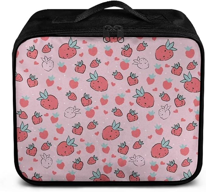 Rnyleeg Pink First Aid Kit for Home Strawberry Medical Kit for College Dorm Cute First Aid Kit Bag Empty Portable Medicine...