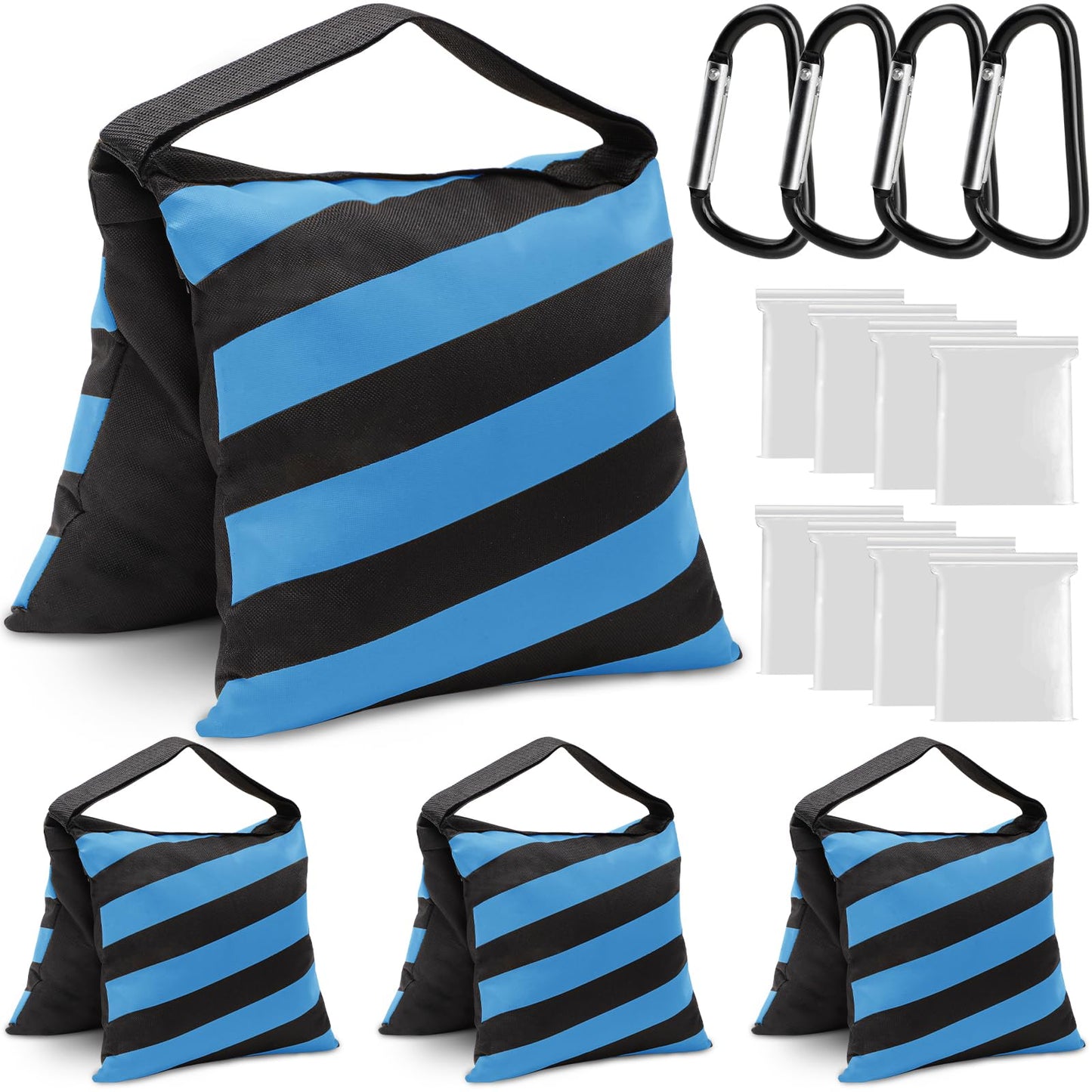 4 Packs Blue Sandbag Weight Bags For Light Stand Photography Video Equipments, Heavy Duty Saddlebags For Backdrop Stand, Photo T