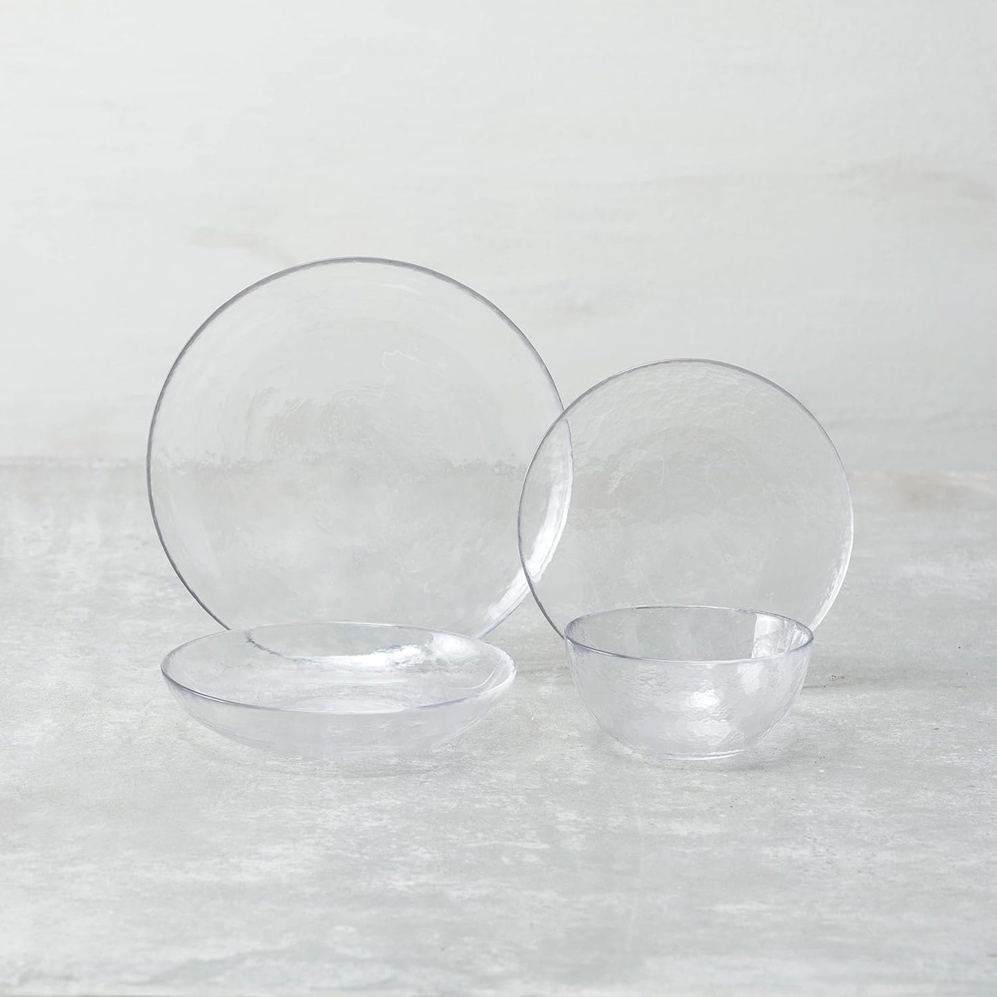 Fortessa Los Cabos Glass Dinnerware Collection, Dinner Plate (Set of 4), 10.5 Inch, Clear