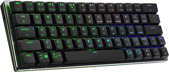 Cooler Master SK622 60% Wireless Bluetooth Space Gray Mechanical Low Profile Gaming Keyboard, Linear Red Switches, Customi...